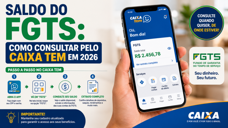 Saldo do FGTS: como consultar pelo app em 2026