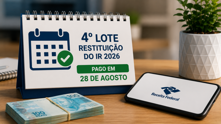 4º lote da restituição do IR 2026: pago em 28 de agosto, o último do ano