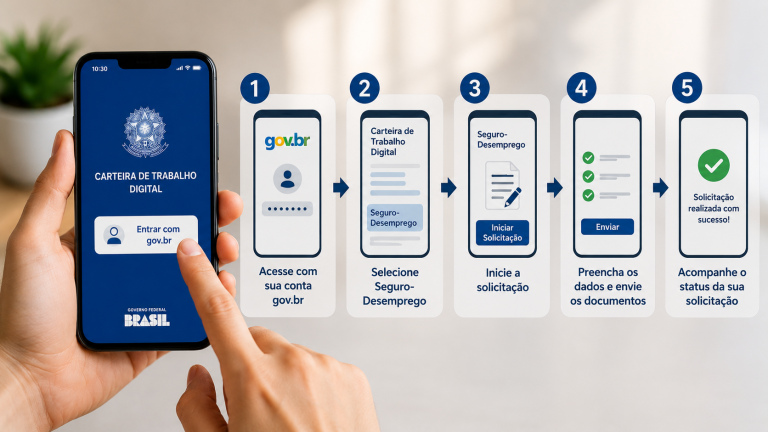 Como dar entrada no seguro-desemprego pelo app em 2026: passo a passo