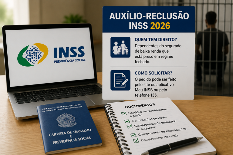 Auxílio-reclusão INSS 2026: quem tem direito e como solicitar