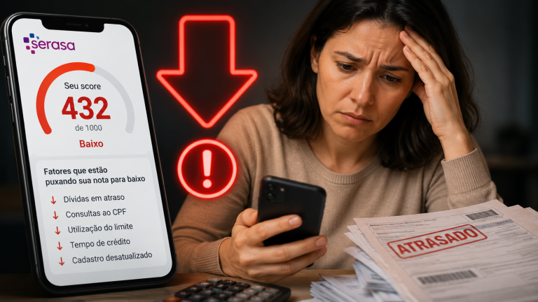 Score baixo no Serasa: o que está puxando sua nota para baixo sem você saber